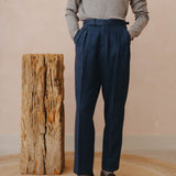Walton Pants (Blue Heringbone)