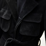 Suede Safari Jacket (Black)