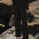 Domingo Pleated Drawstring Pants (Black)