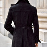 Suede Safari Jacket (Black)