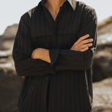 Domingo Pleated Shirt (Black)