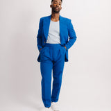 Almagro Seersucker Gurkha Pants (Cobalt Blue)
