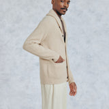 Henford Ribbed Shawl Cardigan (Beige)