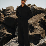 Domingo Pleated Drawstring Pants (Black)