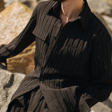 Domingo Pleated Shirt (Black)