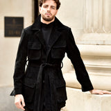 Suede Safari Jacket (Black)