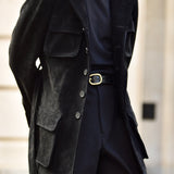 Suede Safari Jacket (Black)