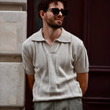 Sorrento Knitted Polo (Cloud Grey)