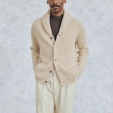 Henford Ribbed Shawl Cardigan (Beige)