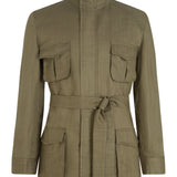 Montaro Linen Safari Jacket (Olive Green)