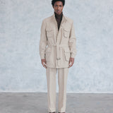 Montaro Safari Jacket (Herringbone Oatmeal)