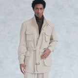 Montaro Safari Jacket (Herringbone Oatmeal)