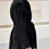 Suede Safari Jacket (Black)