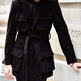 Suede Safari Jacket (Black)