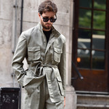 Montaro Linen Safari Jacket (Olive Green)