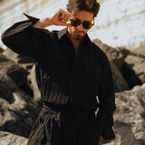 Domingo Pleated Shirt (Black)