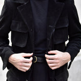 Suede Safari Jacket (Black)