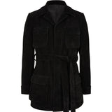 Suede Safari Jacket (Black)