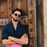 Shawl Pullover Shirt (Navy)