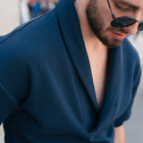 Shawl Pullover Shirt (Navy)