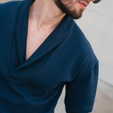 Shawl Pullover Shirt (Navy)