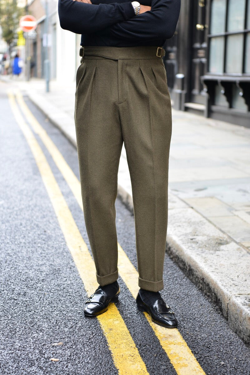 Ridley Flannel Gurkha Pants (Green) – Albert Clothing