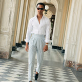 Seville Seersucker Gurkha Pants (Blue)