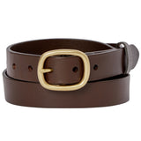 Gold Buckle Belt (Brown Leather)